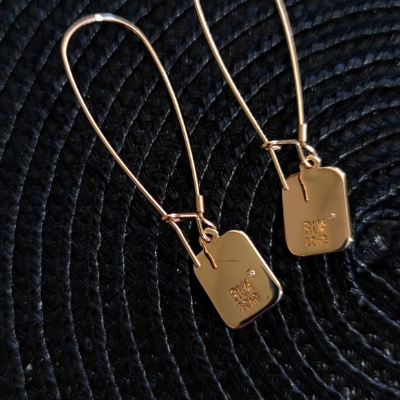 Robert Lee Morris SOHO Clear Stone Rectangle Dangle Earrings - Picture 5 of 7